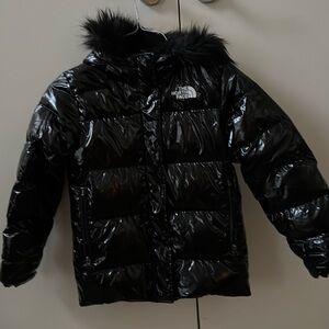 EUC Northface Girls Shiny Puffy Filles Warm Coat